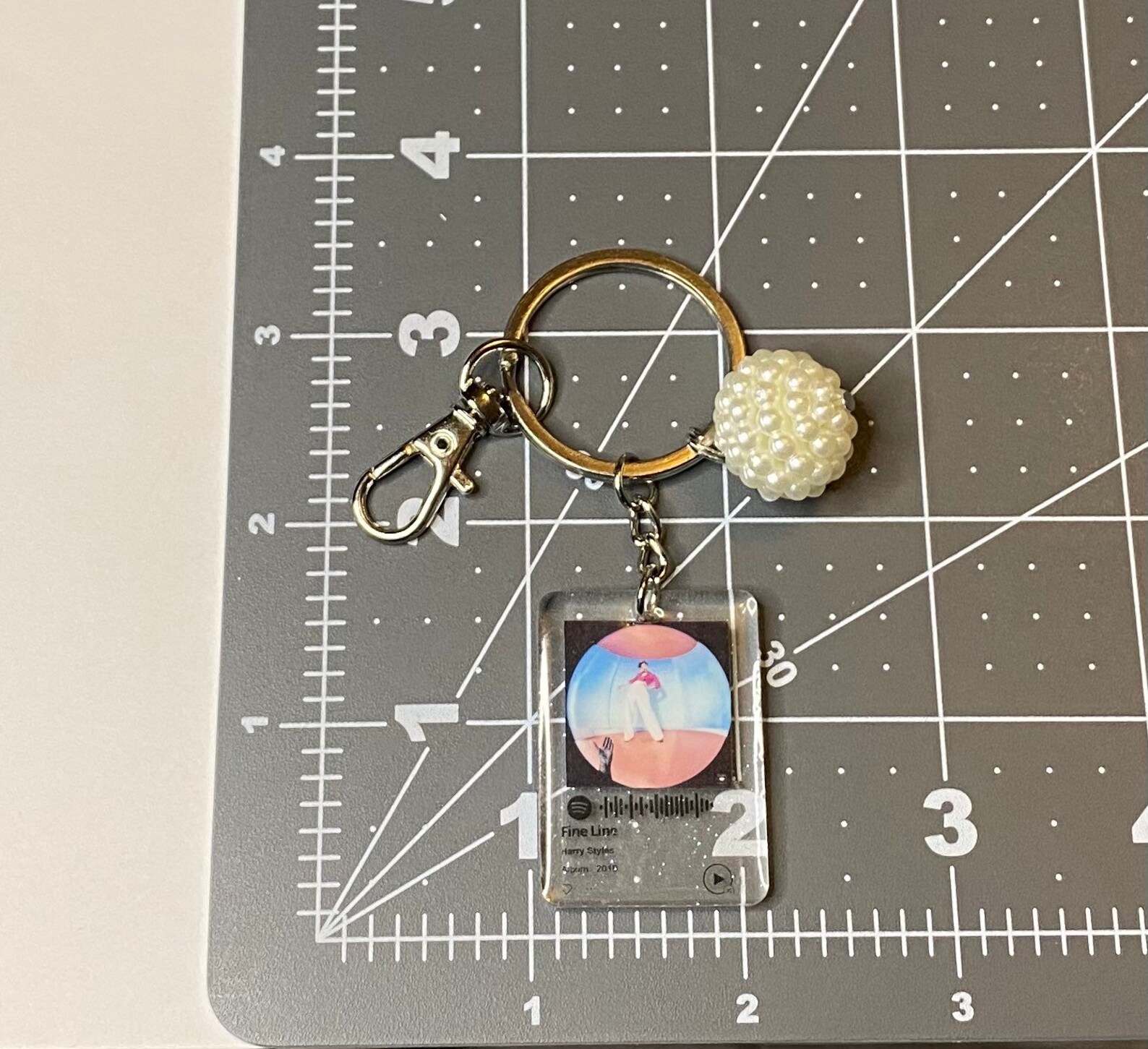 HS Fine Line Keychain with Spotify Code that works Harry Etsy