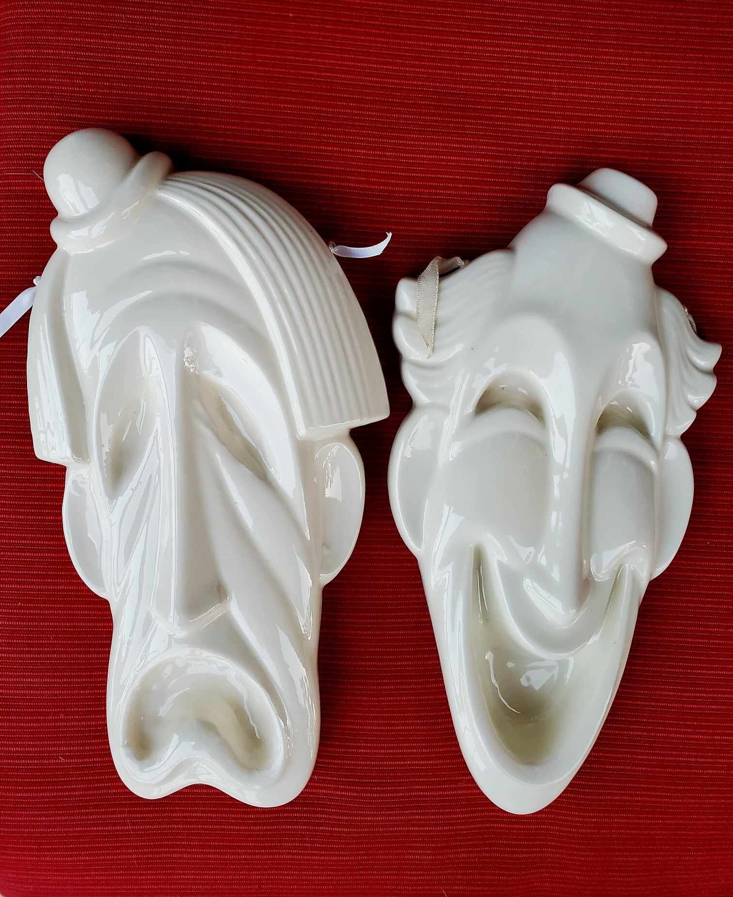 Ceramic/porcelain Comedy & Tragedy Masks UNIQUE ANTIQUE Etsy Canada