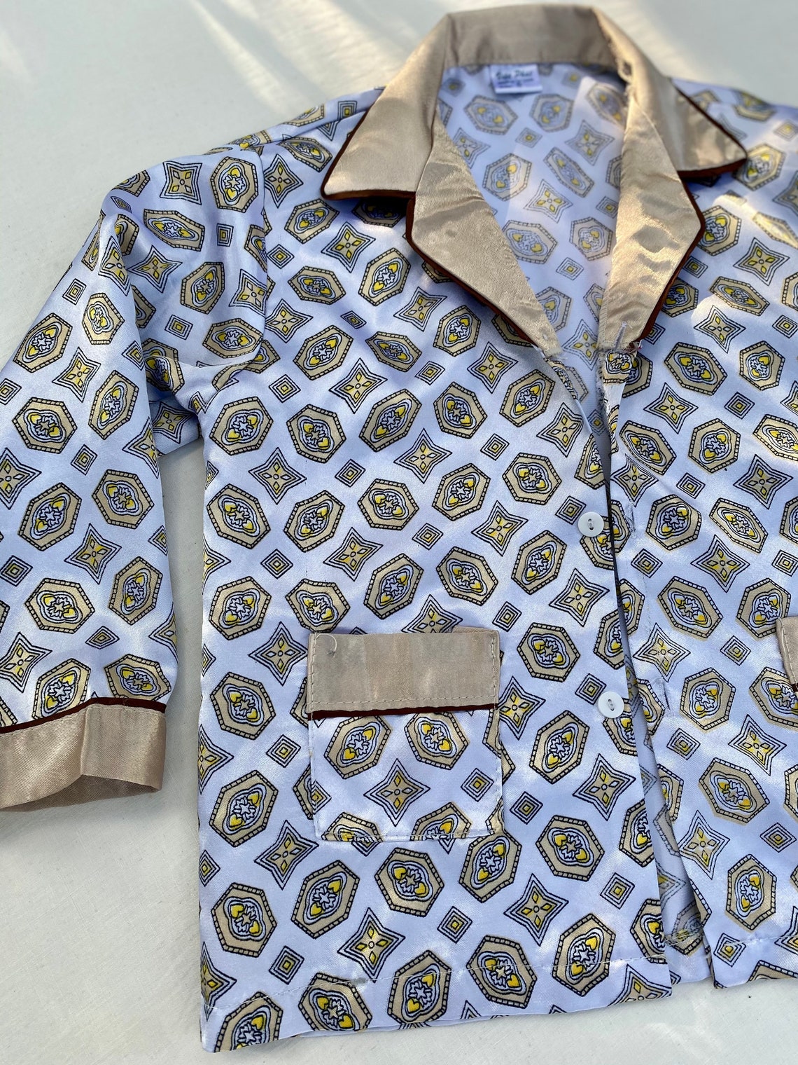 Vintage Satin Boys or Girls Pajamas Made in Vietnam Silky | Etsy