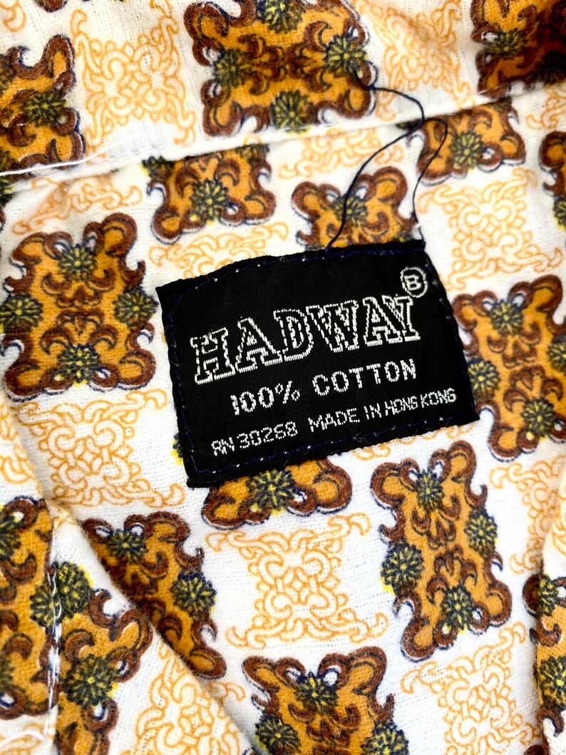 1950s Hadway Men/'s Vintage Flannel Pajamas Medallion 50s Design Print Made in Hong Kong New Old Stock Never Worn Mid Century Modern Classic