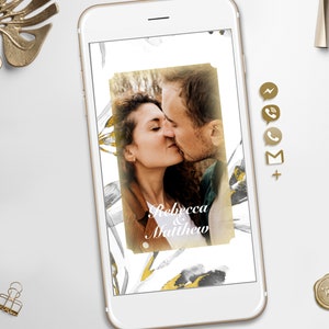 Moderne Hochzeitseinladung, Gold Hochzeit Video Evite, elektronische Hochzeit oder speichern Sie das Datum animierte Video-Einladung, E-Einladung für Smartphone