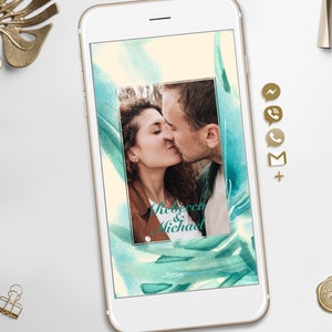 Aquarell Hochzeitseinladung, Hochzeit Video Evite, elektronische Hochzeit oder speichern Sie das Datum animierte Video-Einladung, E-Einladung für Smartphone