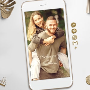 Moderne Hochzeitseinladung, Goldene Hochzeitsvideo Evite, elektronische Hochzeit ODER Save The Date Animierte Video-Einladung, E-Einladung für Smartphone