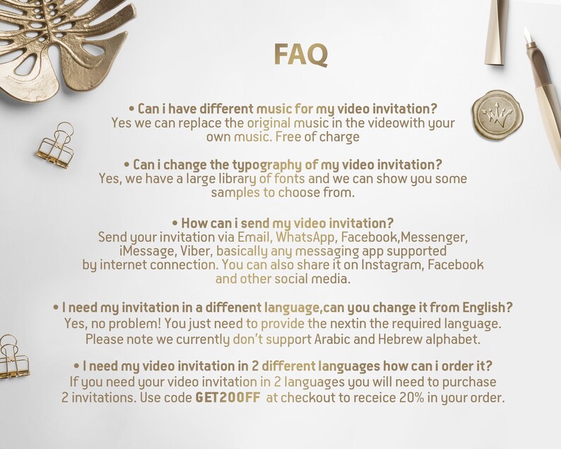 Luxury Wedding Invitation Gold Wedding Video Evite Etsy