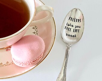 Vintage Silver Plated Teaspoon, friends like you make life sweet