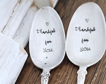 Vintage Serving Spoon, Silver Plated, thankful for you,thank you gift, appreciation gift, gratitude gift,gift for wife,gift for her