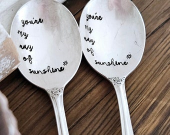 Vintage Silver Plated Spoon,you're my ray of sunshine,gift for friend,special friend,gift for daughter,gift for son, thinking of you gift