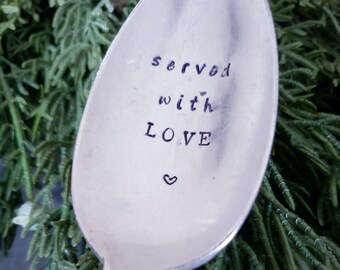 Served With Love Vintage Silver Plated Casserole Spoon,Hostess gift,gift for mom, gift for mother in law, gift for grandmother,gift for her