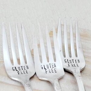 Gluten Free Fork,Vintage Silver Plated Fork,Meaningful gift for gluten free,cheer up gift for gluten free,personalized gluten free fork image 1