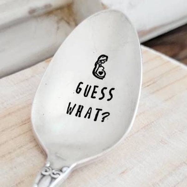 Pregnancy Announcement,Vintage Silver Plated Spoon,we're pregnant,unique pregnancy announcement,pregnancy announcement idea