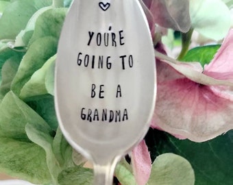 You're Going To Be A Grandma Vintage Silver Plated Teaspoon,You're going to be a grandpa,baby announcement, new baby announcement,