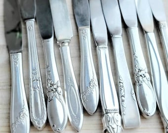 Bulk Knives,vintage silver plated knives,hostess gift,knives for party,place settings,holiday table,wedding shower,baby shower