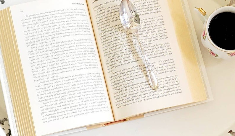 Vintage Silver Plated Teaspoon,Drink Tea, Read Books, Be Happy,Gift for mom, gift for wife,gift for tea lover,gift for her image 6