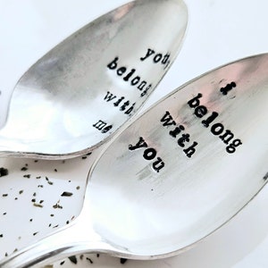 I belong with you,you belong with me vintage silver plated teaspoon,gift for mom,gift for daughter,gift for hurting,gift for her image 5