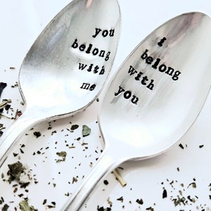I belong with you,you belong with me vintage silver plated teaspoon,gift for mom,gift for daughter,gift for hurting,gift for her image 3