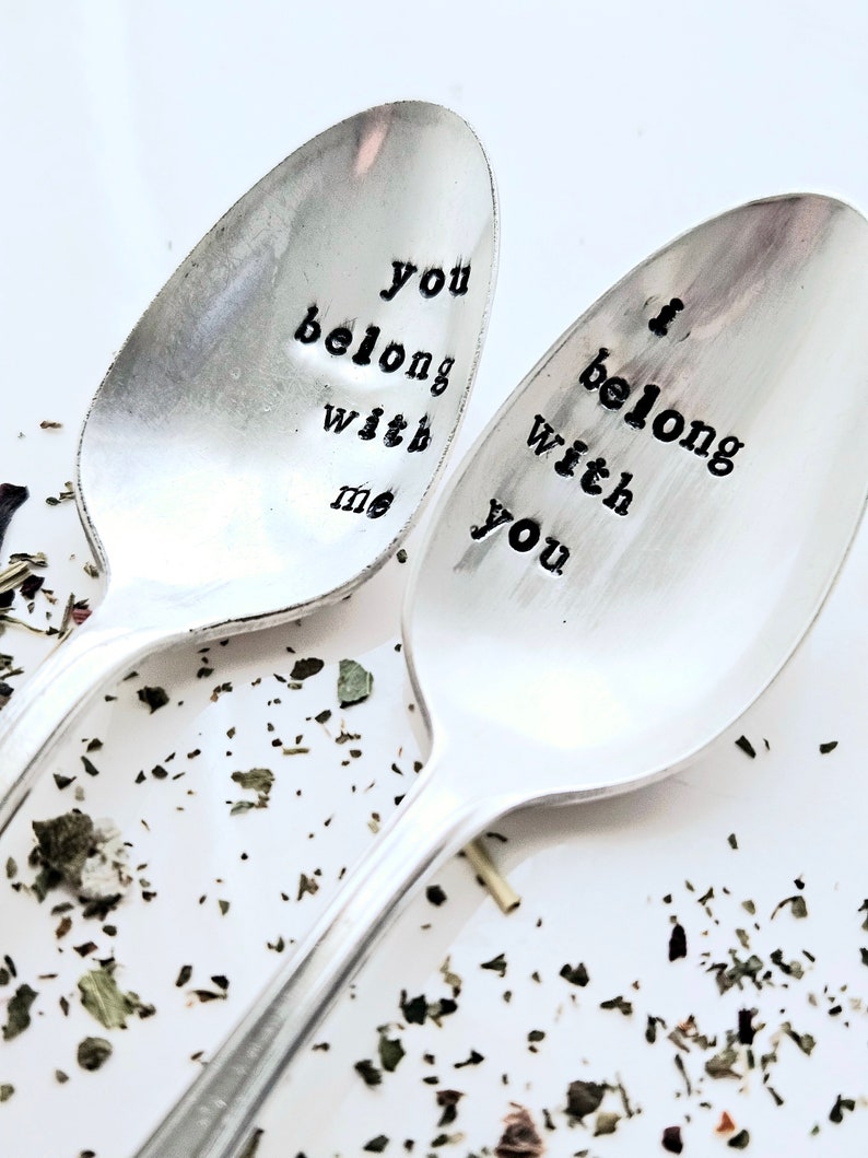 I belong with you,you belong with me vintage silver plated teaspoon,gift for mom,gift for daughter,gift for hurting,gift for her image 3