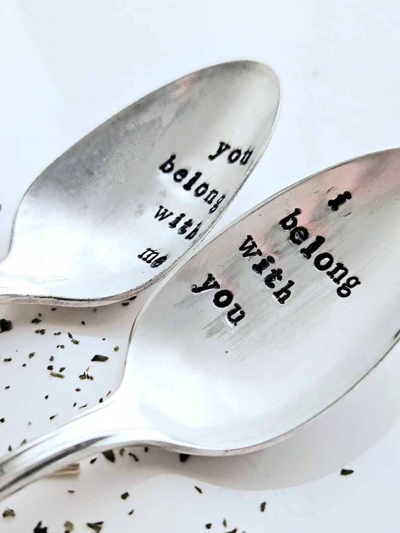 I belong with you,you belong with me vintage silver plated teaspoon,gift for mom,gift for daughter,gift for hurting,gift for her image 6