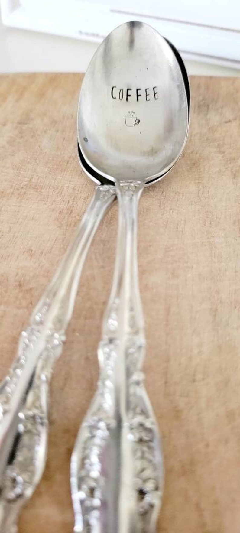 Ornate custom vintage silver plated teaspoon,coffee spoon,vintage coffee spoon,coffee lover gift,engraved ornate spoon,engraved silver spoon,silver plated spoon,coffee bar gift,gift for wife,gift for teacher,idea for teacher,gift idea for principle