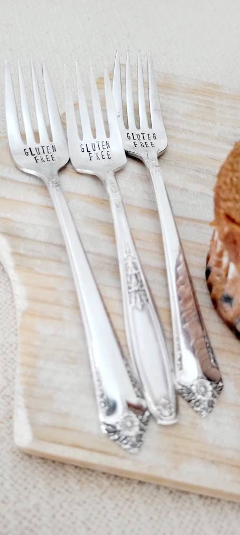 Gluten Free Fork,Vintage Silver Plated Fork,Meaningful gift for gluten free,cheer up gift for gluten free,personalized gluten free fork image 1