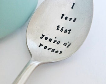 Vintage Silver Plated Soup Spoon Size Spoon, anniversary gift, boyfriend gift, girlfriend gift, husband gift,you're my person,best friend