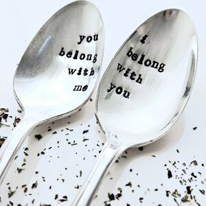 I belong with you,you belong with me vintage silver plated teaspoon,gift for mom,gift for daughter,gift for hurting,gift for her image 4