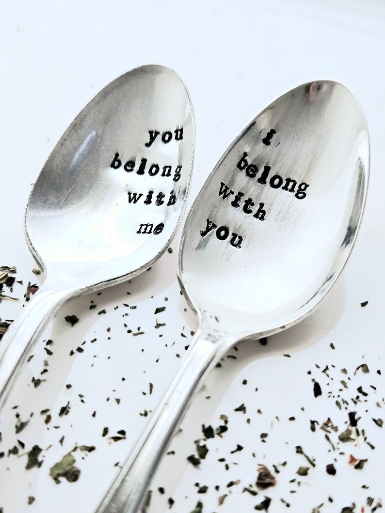 I belong with you,you belong with me vintage silver plated teaspoon,gift for mom,gift for daughter,gift for hurting,gift for her image 4