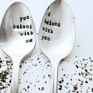 I belong with you,you belong with me vintage silver plated teaspoon,gift for mom,gift for daughter,gift for hurting,gift for her image 2