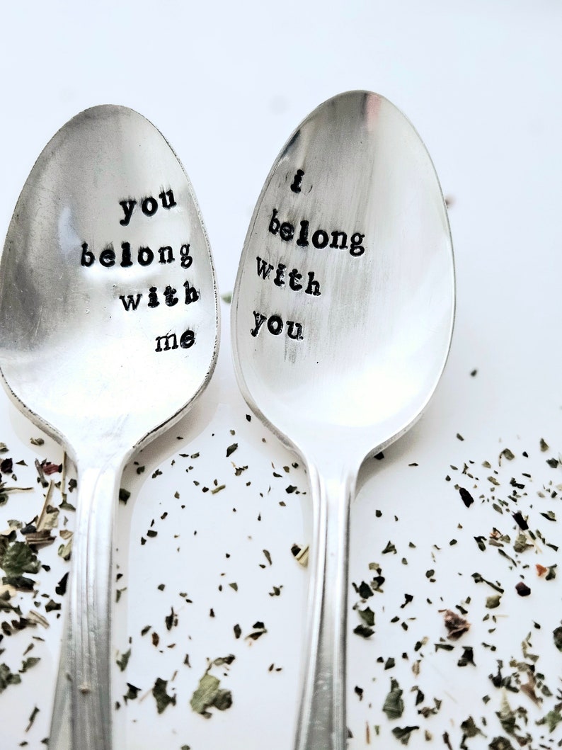 I belong with you,you belong with me vintage silver plated teaspoon,gift for mom,gift for daughter,gift for hurting,gift for her image 2