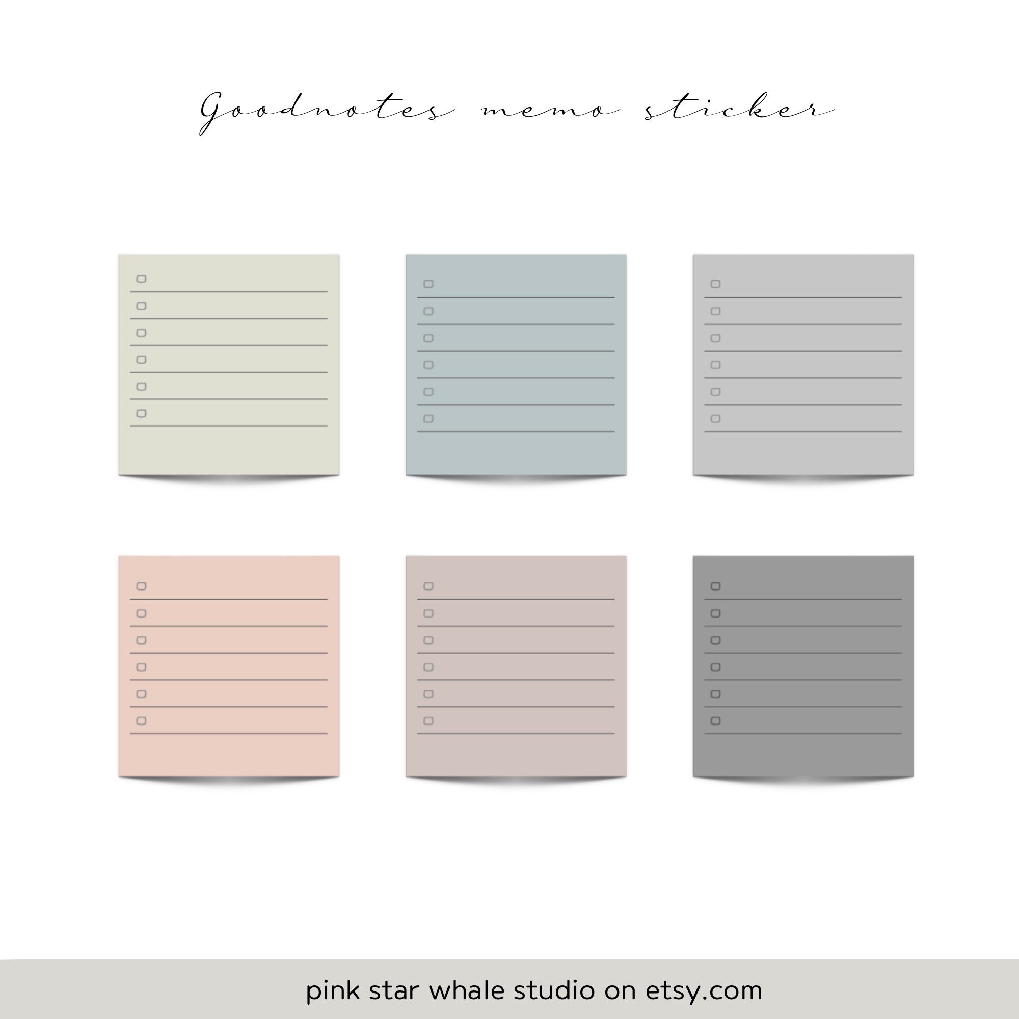 Goodnotes Neutral Memo Stickers, Digital Sticky Stickers, Goodnotes ...