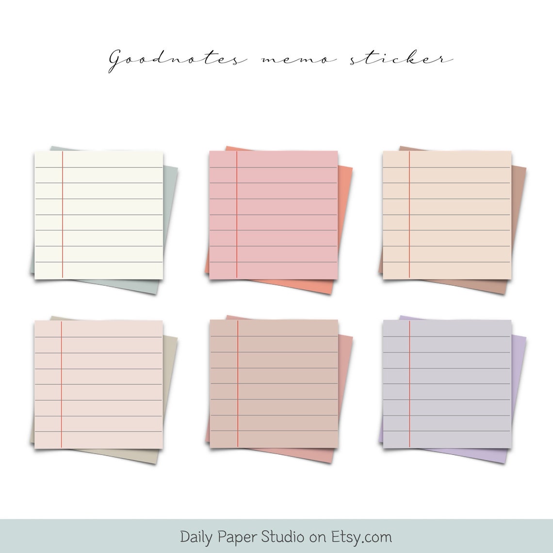 Goodnotes Memo Stickers, Digital Memo Pads, Instant Download, Digital