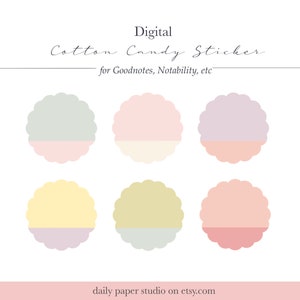 Digitale Pastell Baumwolle Candy Aufkleber, Instant Download, digitale klebrige Aufkleber, Goodnotes, digitale Notizen, vorgeschnitten
