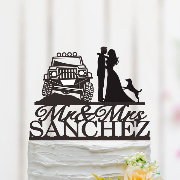 Off Road Vehicle Wedding Cake Topper, Adventure Cake Topper, Couple Cake Topper, Mr And Mrs Cake Topper, Funny Cake Topper 129