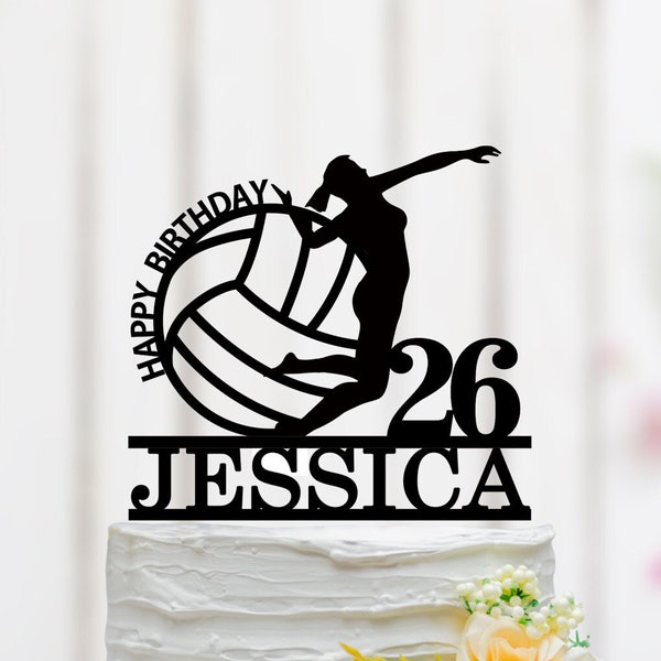 Volleyball Geburtstag Tortenfigur, VolleyballSpielerin Cake Topper, Volleyball Theme Dekor, Sport Cake Topper, Custom Cake Topper 106