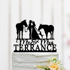 Cowboy Wedding Cake Topper, Cowgirl Cake Topper, Western Cowboy Theme Decor, Bride and Groom Cake Topper, Mr and Mrs Cake Topper 068