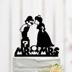 Mario Wedding Cake Topper, Mario Brother Cake Topper, Cartoon Cake Topper,  Mario And Princess Cake Topper, Mr Mrs Cake Topper 050