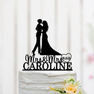 Lesbian Wedding Cake Topper, Lesbian Cake Topper, Same Sex Cake Topper, Mrs And Mrs Cake Topper, Lesbian Theme Party, Custom Cake Topper 026