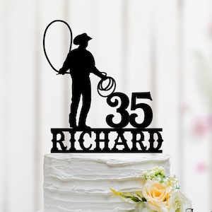 Cowboy compleanno torta Topper, Western Farm Cake Topper, Cowboy tema Decor, Roper, Rodeo Cake Topper, festa di compleanno, Vaquero Cake Topper 107