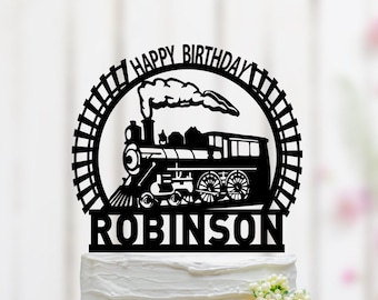 Locomotive Train Birthday Cake Topper, Train Theme Party, Train Birthday Decoration, Choo Choo Train Cake Topper, Custom Cake Topper 093