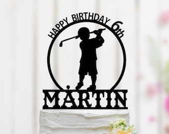 Little Boy Golf Cake Topper, Golf Boy Cake Topper, Golfing Theme Party, Golfer Cake Topper, Birthday Cake Topper, Custom Cake Topper 137