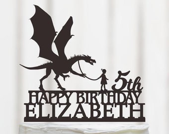 Adorno para tarta de cumpleaños de dragón, adorno para tarta de cumpleaños de bebé, decoración con temática de dragón, decoración de cumpleaños infantil, adorno para tarta de fantasía de dragón 175