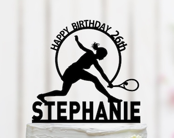 Tennis Geburtstag Cake Topper, TennisspielerIn Cake Topper, Tennis Theme Dekor, Tennis Racket Cake Topper, Sport Cake Topper 108