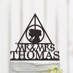 Wizard Wedding Cake Topper,  Wizard Party cake topper, Magical Theme Decor, Mr Mrs Cake Topper, Wizard Party Cake Topper 162