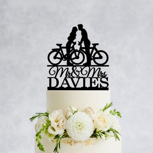 Bicycle Cake Topper, Bicycle Wedding Cake Topper, Bride And Groom Wedding Cake Topper, Bike Theme Party, Bike Couple Cake Topper 024 image 2