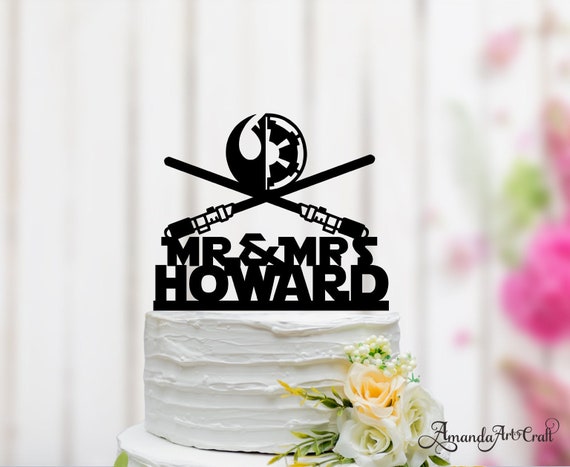 Galactic Republic With Last Name Cake Topper Star War Cake