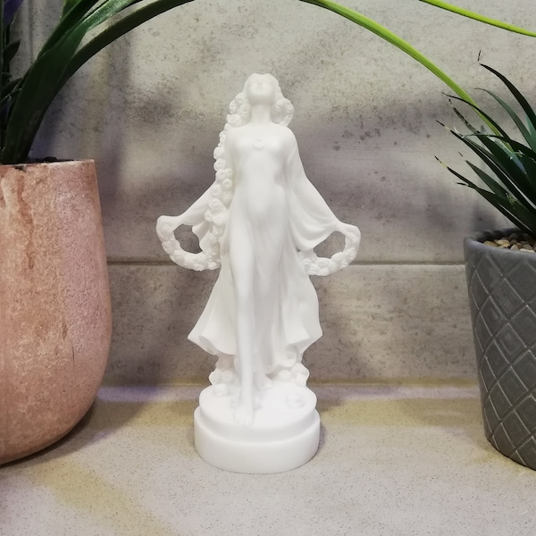 Perséfone - Kore - Proserpina Diosa del Culto, Mitos - Misterios 18cm-7.08in Escultura hecha a mano Mármol blanco y alabastro fundido