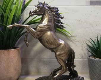 The Galloping Ηorse 31cm-12.2in Home & Office Decor Unique Details Bronze Color Vintage Surfacing