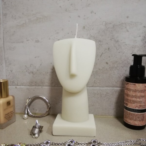 Cycladic Idol Bust Head - Cyclacid Art 17cm - 6.70in Museum Copy Candle | 100% Soy Wax | Made In Greece Soy Wax Sculpture Candle
