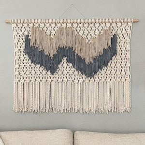 Large Macrame Wall Hanging, Modern Fiber Art Tapestry, Abstract Rope Wall Art, XL Wide Wall Decor, Woven Artwork, Textile Headboard