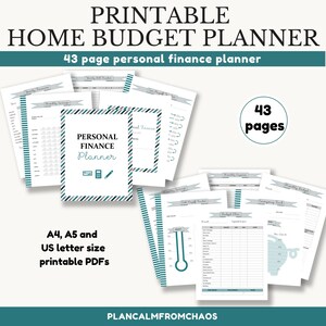 Planificateur de budget imprimable pour la maison. TÉLÉCHARGEMENT NUMÉRIQUE. Planificateur de finances personnelles et organisateur de budget pour vos besoins de suivi budgétaire A4, A5, 8,5 x 11