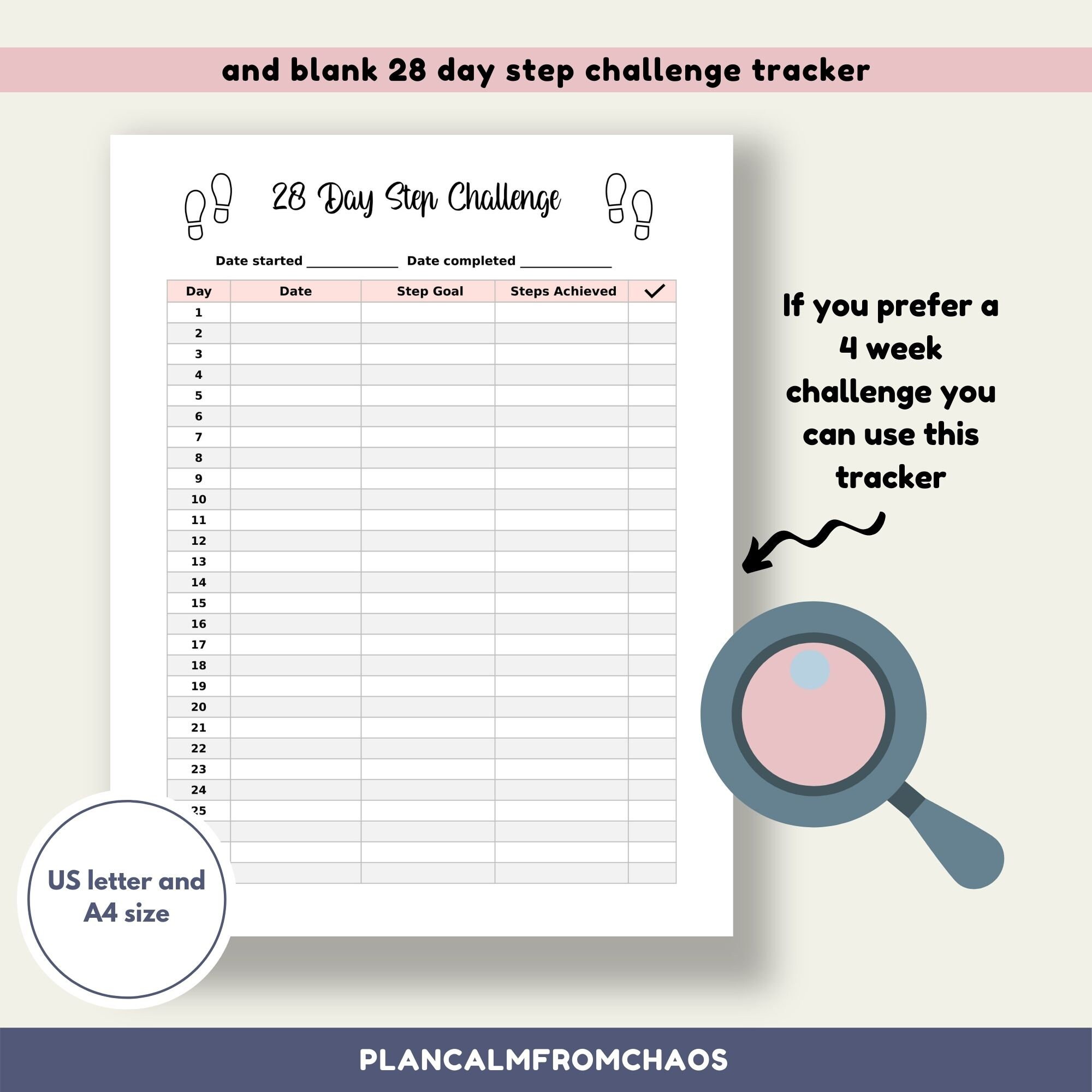 10K Steps A Day Fitness Challenge Tracker With Fillable Graph lupon